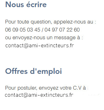 extincteurs.ami@gmail.com ou contact@azur-marine-incendie.com ou 0609050345